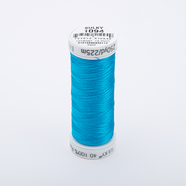 SULKY RAYON 40 farbig, 225m Snap Spulen -  Farbe 1094 Med. Turquoise