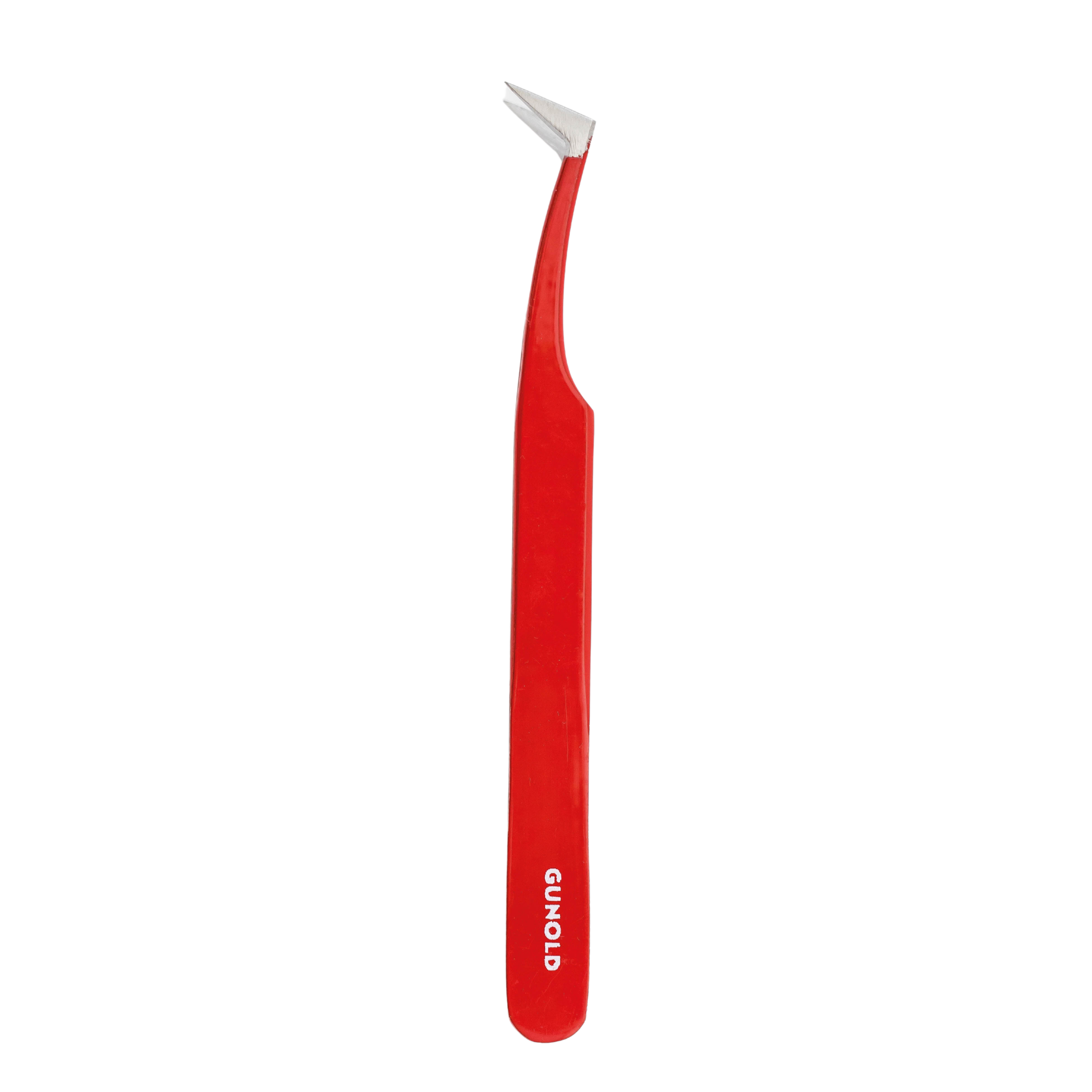 GUNOLD®TWEEZER, red, angled, 11,5cm
