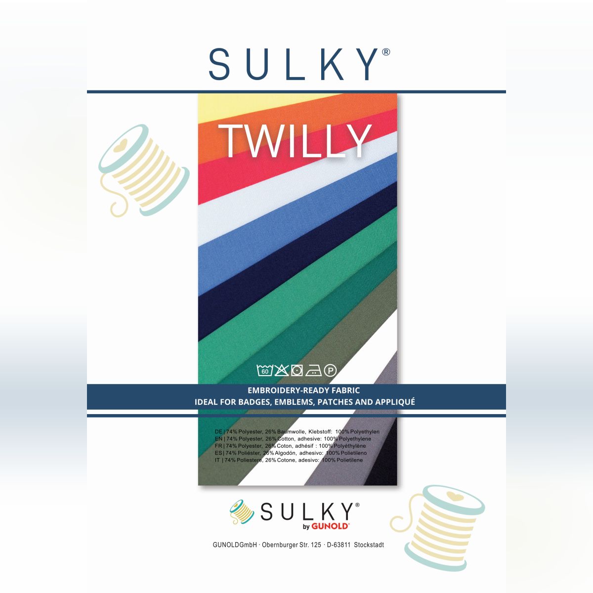 SULKY TWILLY - Köperstoff mit
Vliesbeschichtung