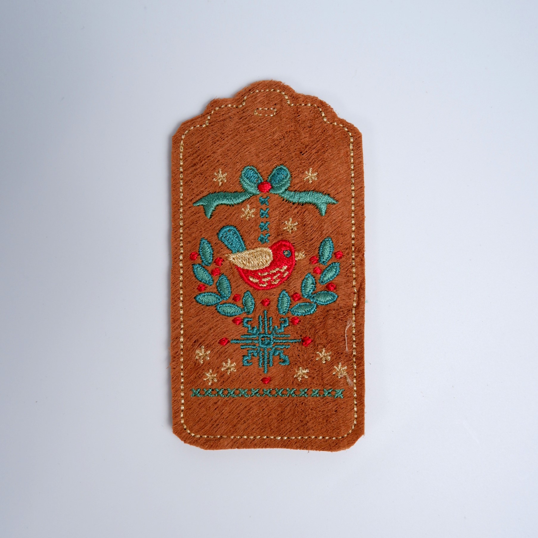 SULKY CHRISTMAS GIFT TAG - NORDIC BIRD
(Embroidered gift tag)