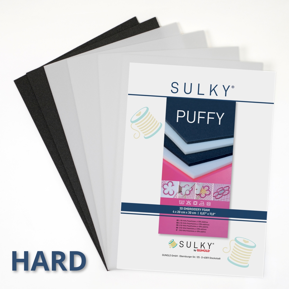 SULKY PUFFY hard Sortimente, à 6 Bögen
20 x 30 cm