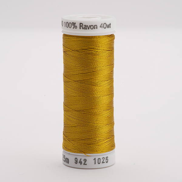 SULKY RAYON 40 coloured, 225m/250yds Snap Spools -  Colour 1025 Mine Gold
