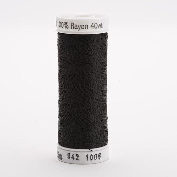 SULKY RAYON 40 coloured, 225m/250yds Snap Spools -  Colour 1005 Black
