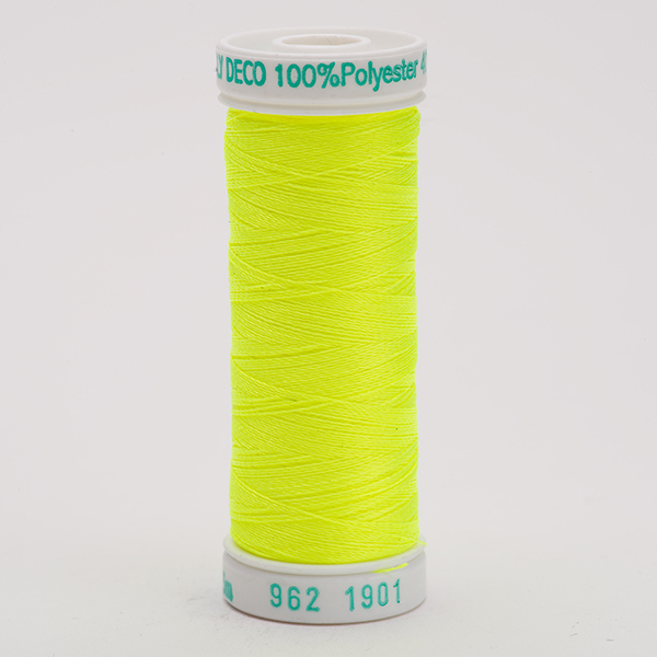 SULKY POLY DECO 40, 225m/250yd Snap Spools -  Colour 1901 Neon Yellow