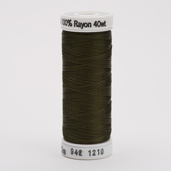 SULKY RAYON 40 coloured, 225m/250yds Snap Spools -  Colour 1210 Dk. Army Green