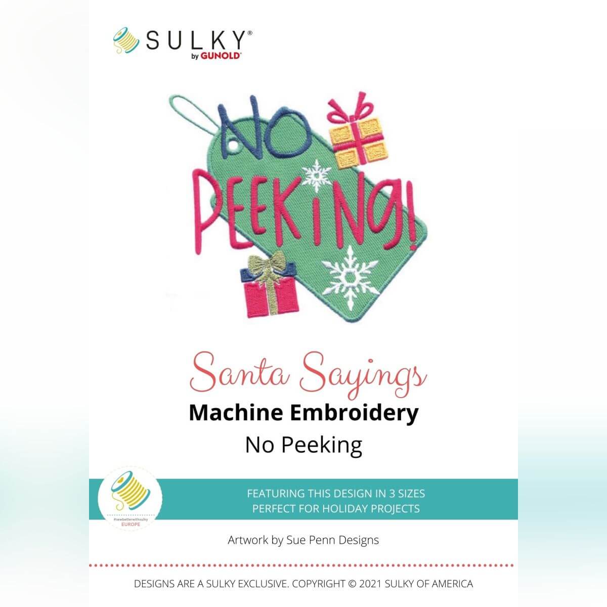 Stickdesign Santa Sayings: No Peeking (Download)