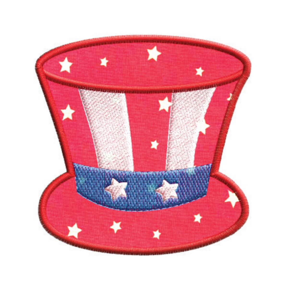 Stickdesign Patriotic: Top Hat Appliqué (Download)
