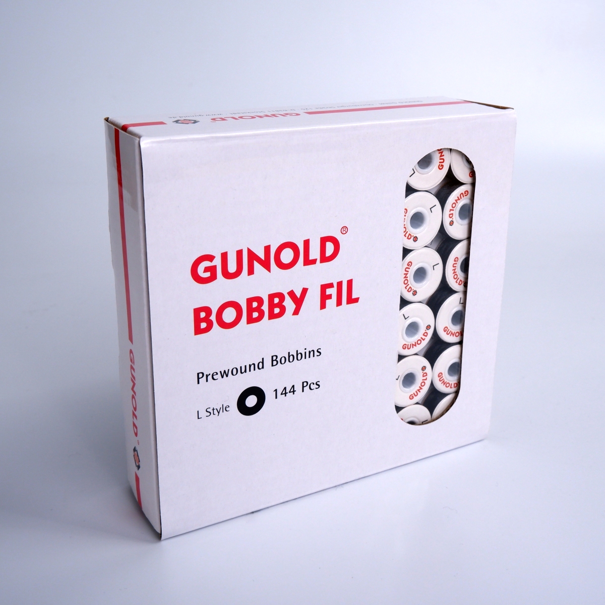 BOBBY FIL 110L schwarz, 144 Spulen mit Kern und Seitenscheiben