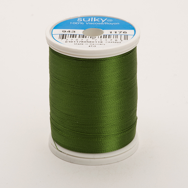 SULKY RAYON 40 coloured, 780m/850yds King Spools -  Colour 1176 Med. Dk. Avocado