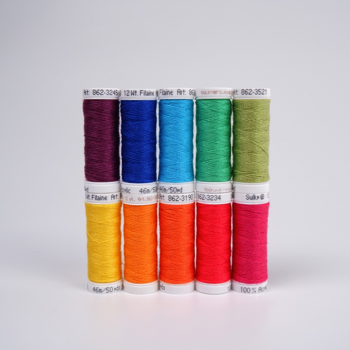SULKY FILAINE Petites 12 - COLOUR WHEEL
(10x 46m Snap Spools)