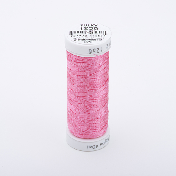 SULKY RAYON 40 coloured, 225m/250yds Snap Spools -  Colour 1256 Sweet Pink