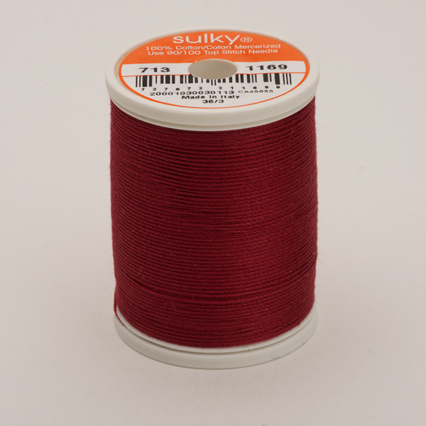 SULKY COTTON 12, 270m/300yds King Spools -  Colour 1169 Bayberry Red