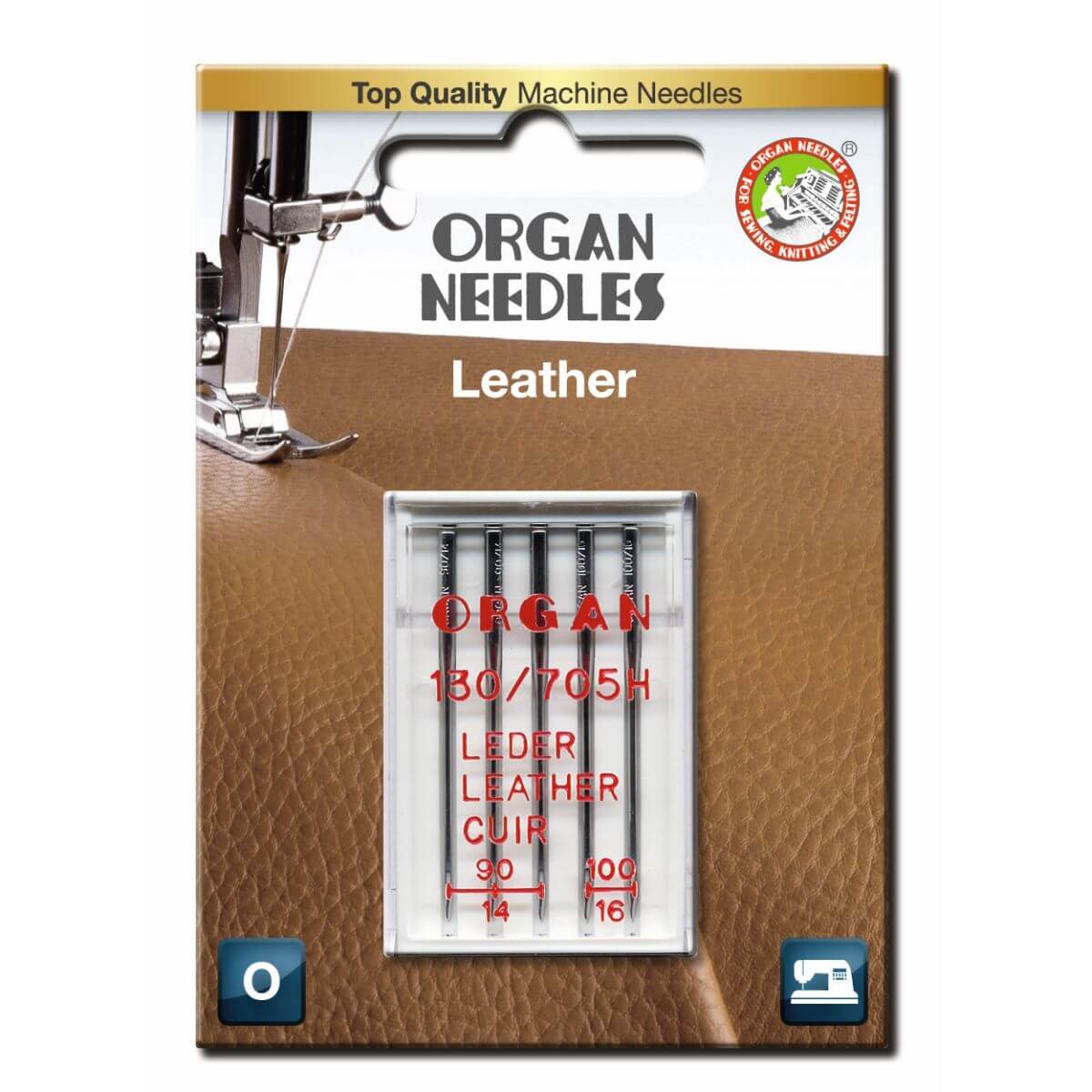 Organ Needles Leather Sortiment (Stärke 3x
90, 2x 100)
