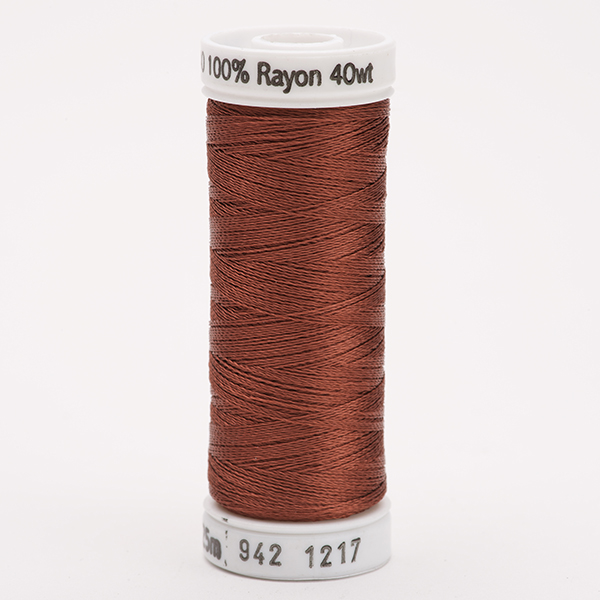 SULKY RAYON 40 coloured, 225m/250yds Snap Spools -  Colour 1217 Chestnut