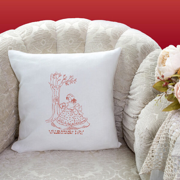 Stickdesign Valentines Day Redwork