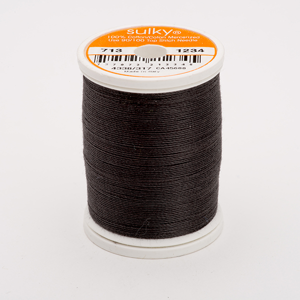 SULKY COTTON 12, 270m/300yds King Spools -  Colour 1234 Almost Black