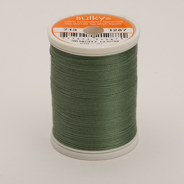 SULKY COTTON 12, 270m/300yds King Spools -  Colour 1287 French Green