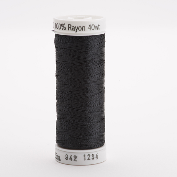 SULKY RAYON 40 coloured, 225m/250yds Snap Spools -  Colour 1234 Almost Black