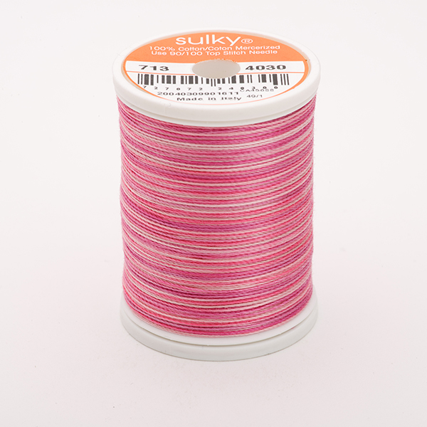 SULKY COTTON 12, 270m/300yds King Spools -  Colour 4030 Vintage Rose  multicolour
