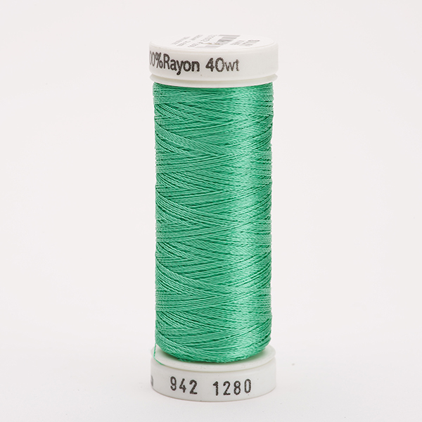 SULKY RAYON 40 coloured, 225m/250yds Snap Spools -  Colour 1280 Dk. Willow Green