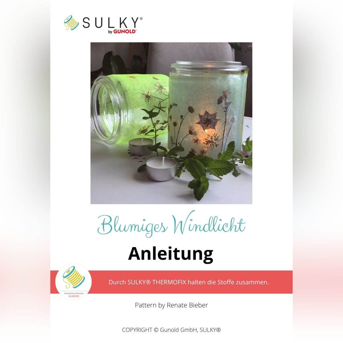 Blumiges Windlicht