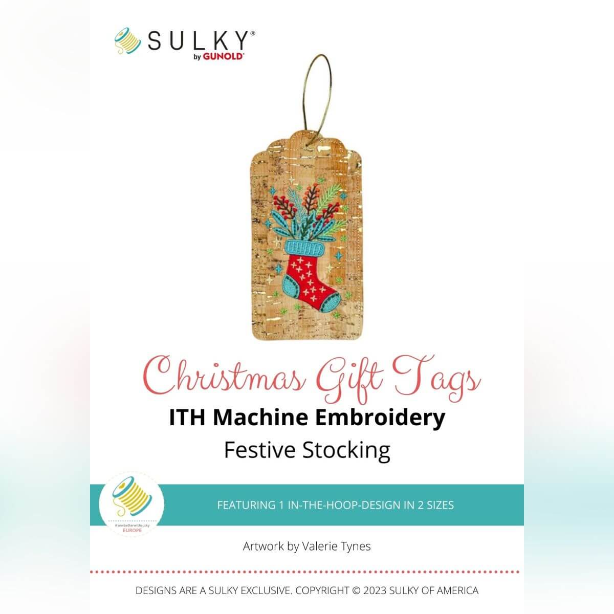 Stickdesign Christmas Gift Tags: Festive Stocking (Download)