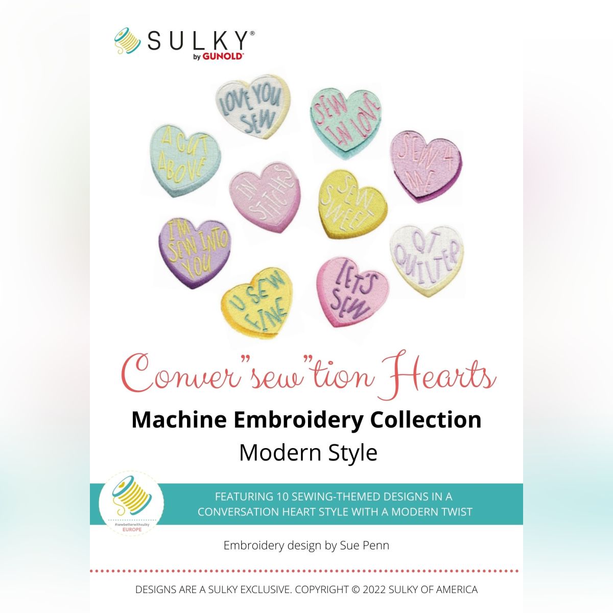 Stickdesign Conversewtion Hearts: Modern Style (Download)