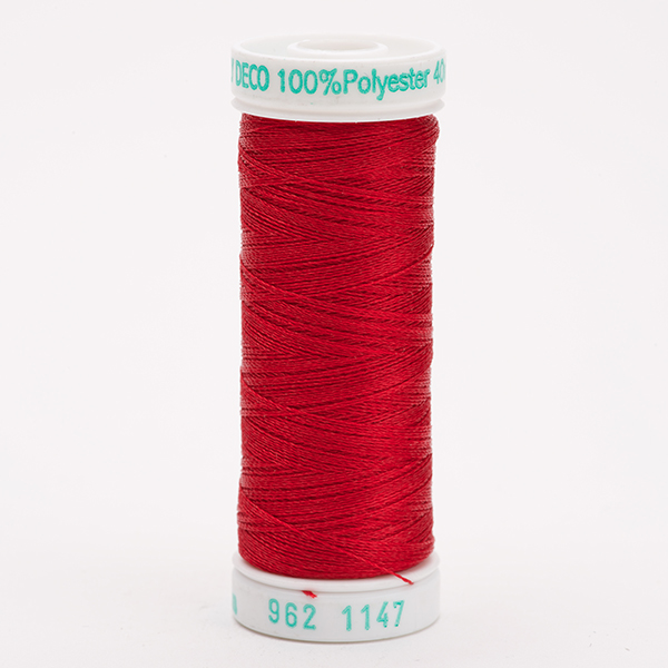 SULKY POLY DECO 40, 225m/250yd Snap Spools -  Colour 1147 Christmas Red