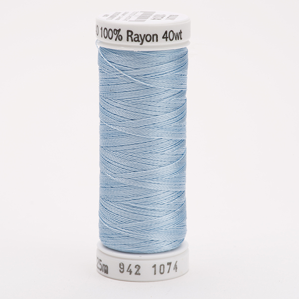 SULKY RAYON 40 coloured, 225m/250yds Snap Spools -  Colour 1074 Pale Powder Blue