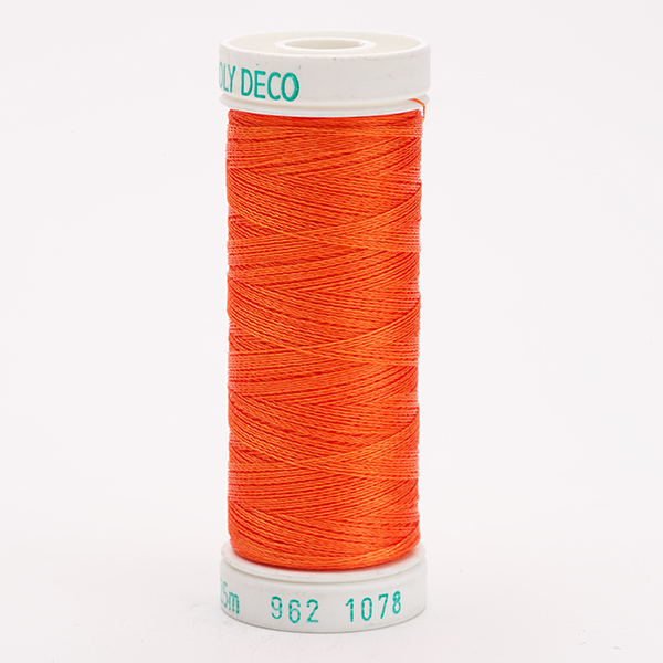 SULKY POLY DECO 40, 225m/250yd Snap Spools -  Colour 1078 Tangerine