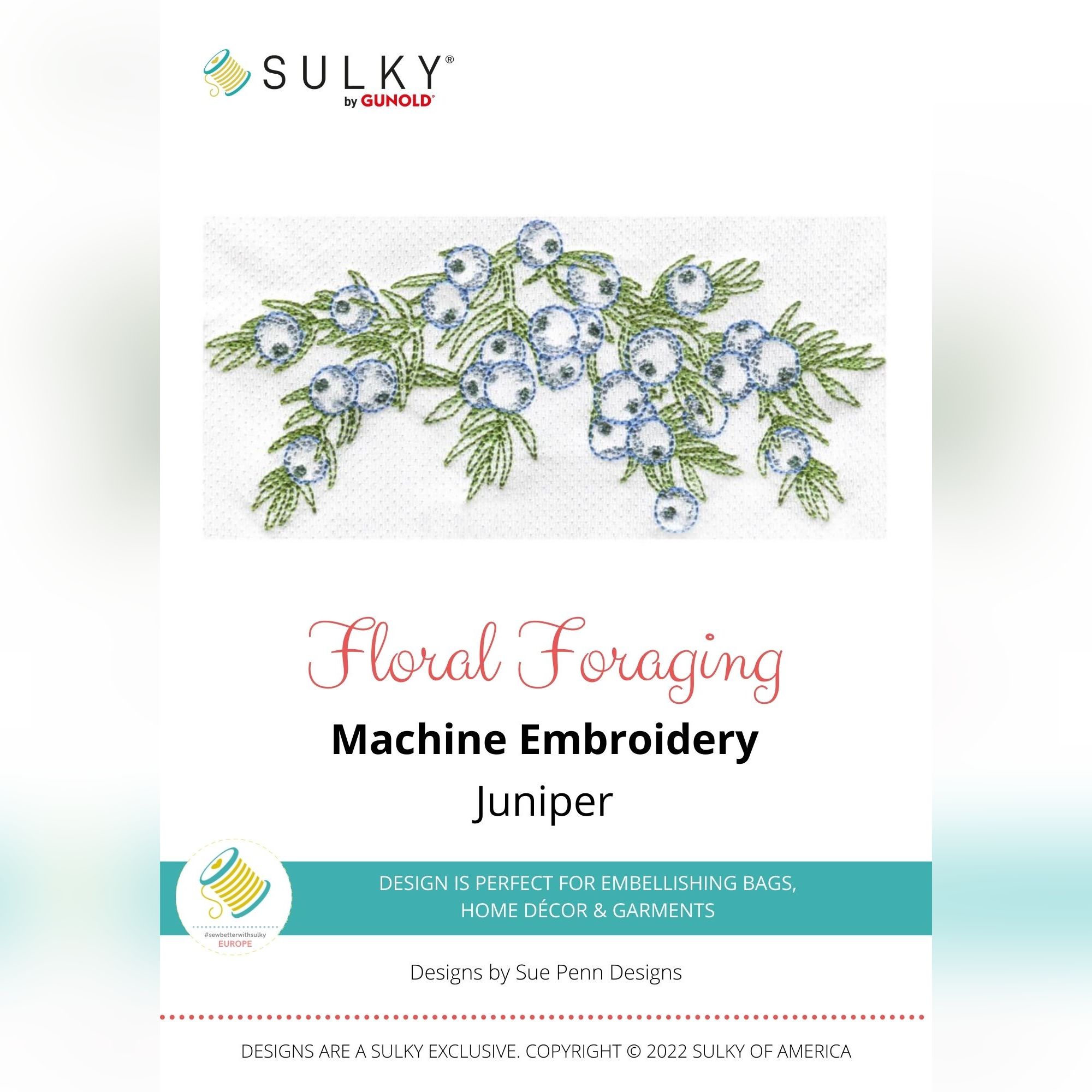 Stickdesign Floral Foraging: Juniper (Download)