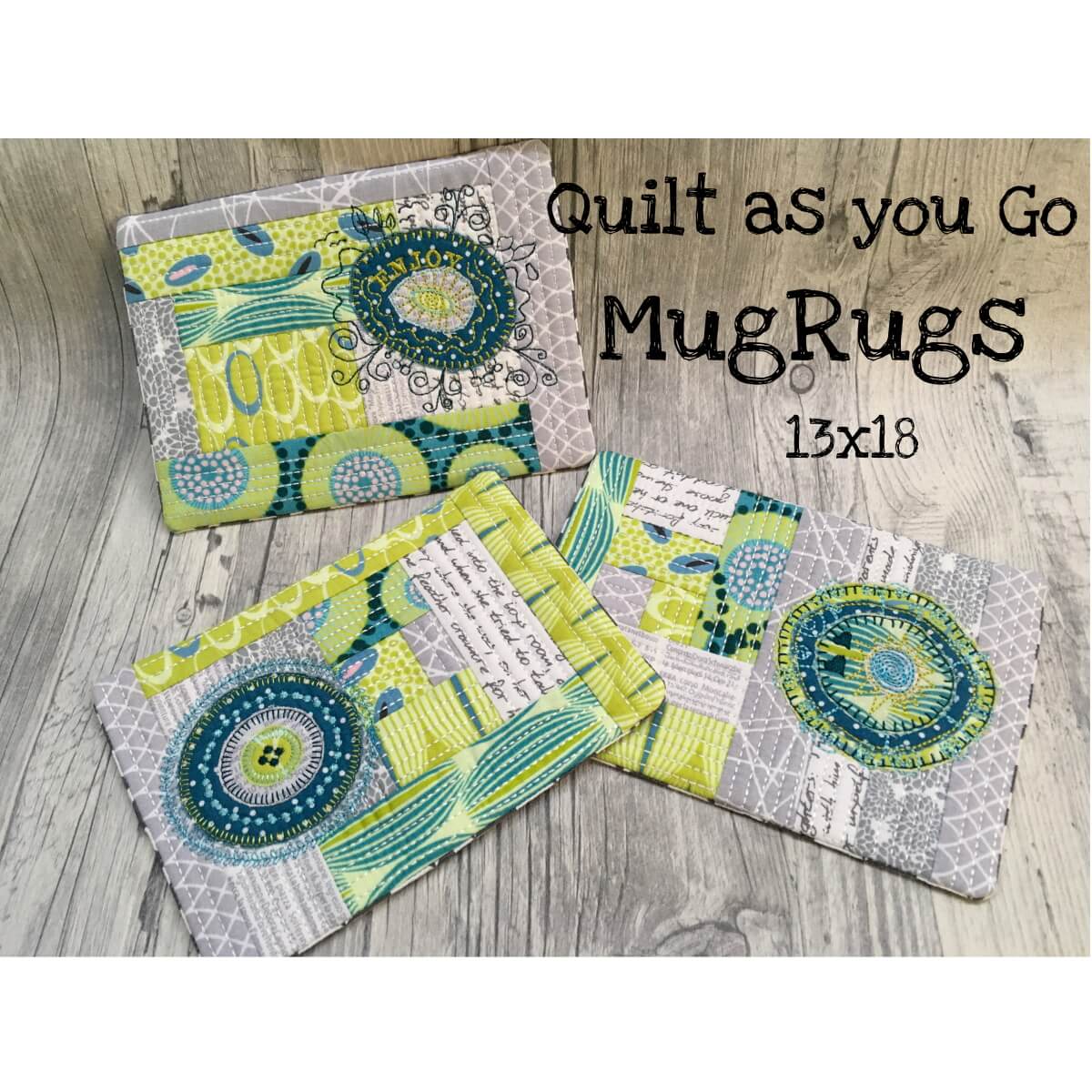 Stickdesign MugRug "Quilt as you go" ITH (Download)