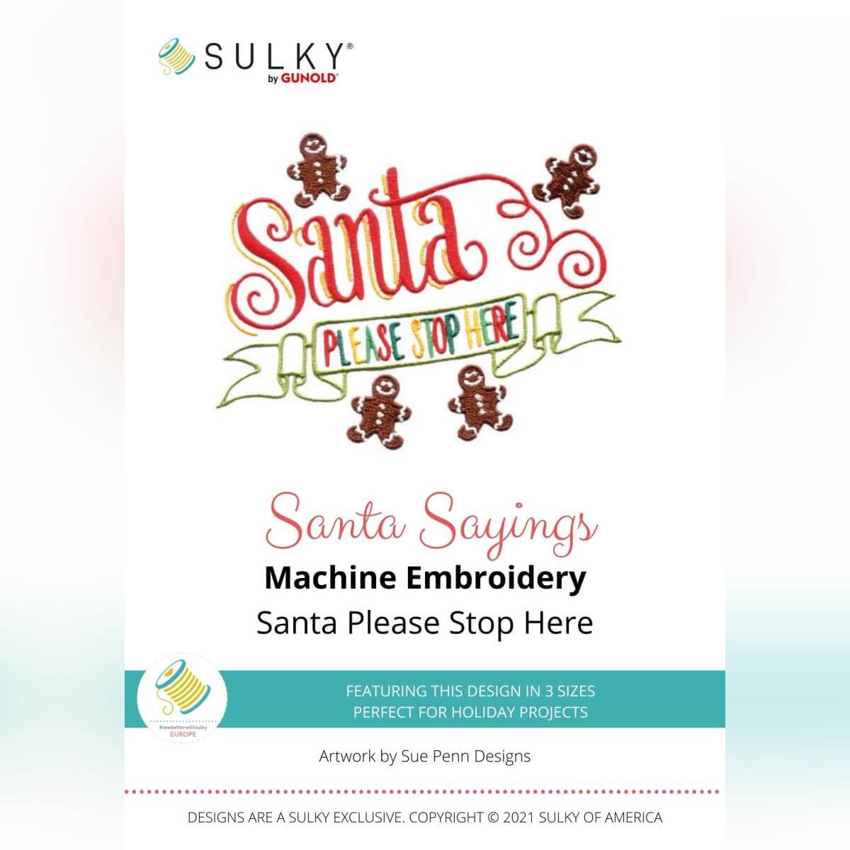 Stickdesign Santa Sayings: Santa Please Stop Here (Download)