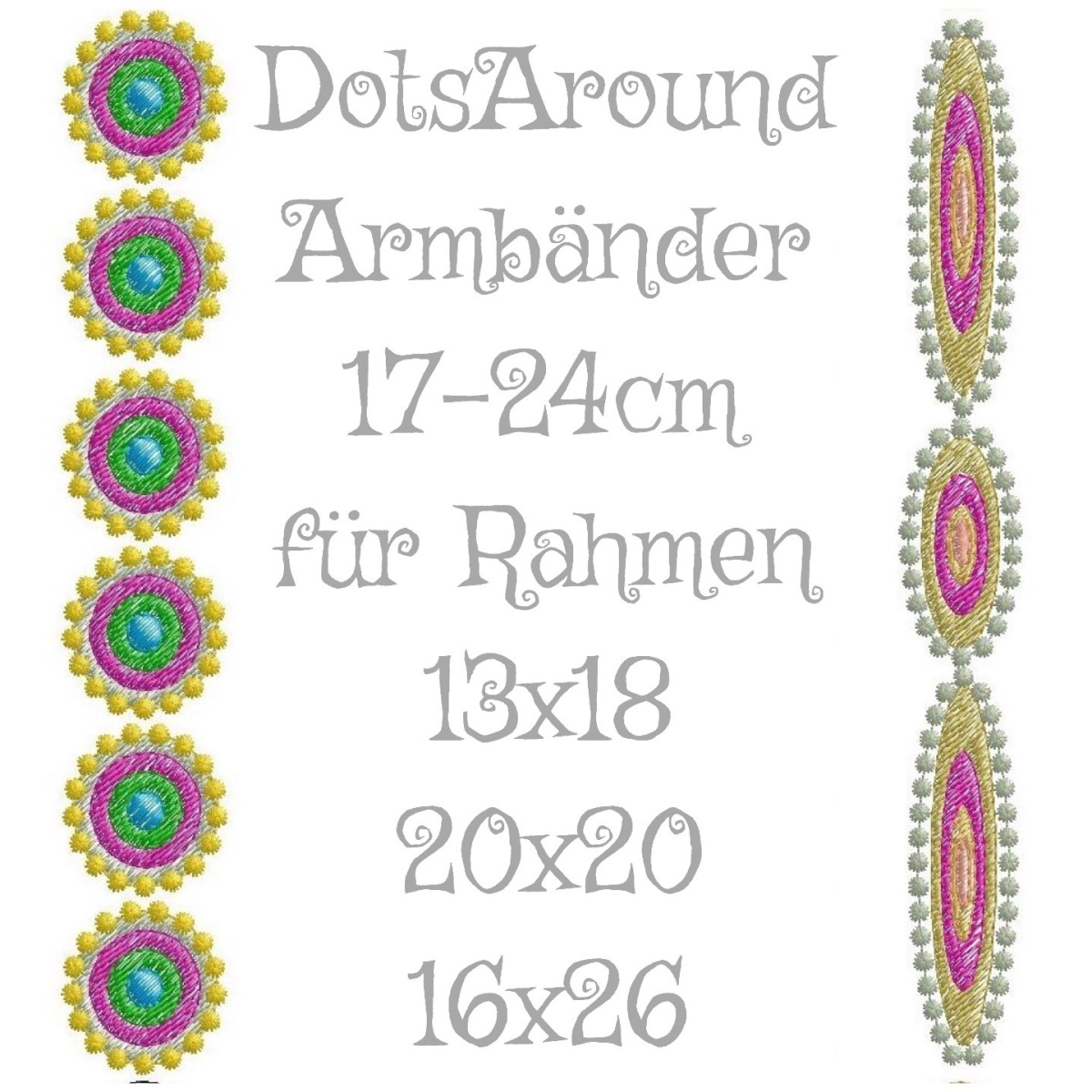 Stickdesign Set "Armbänder DotsAround" (Download)