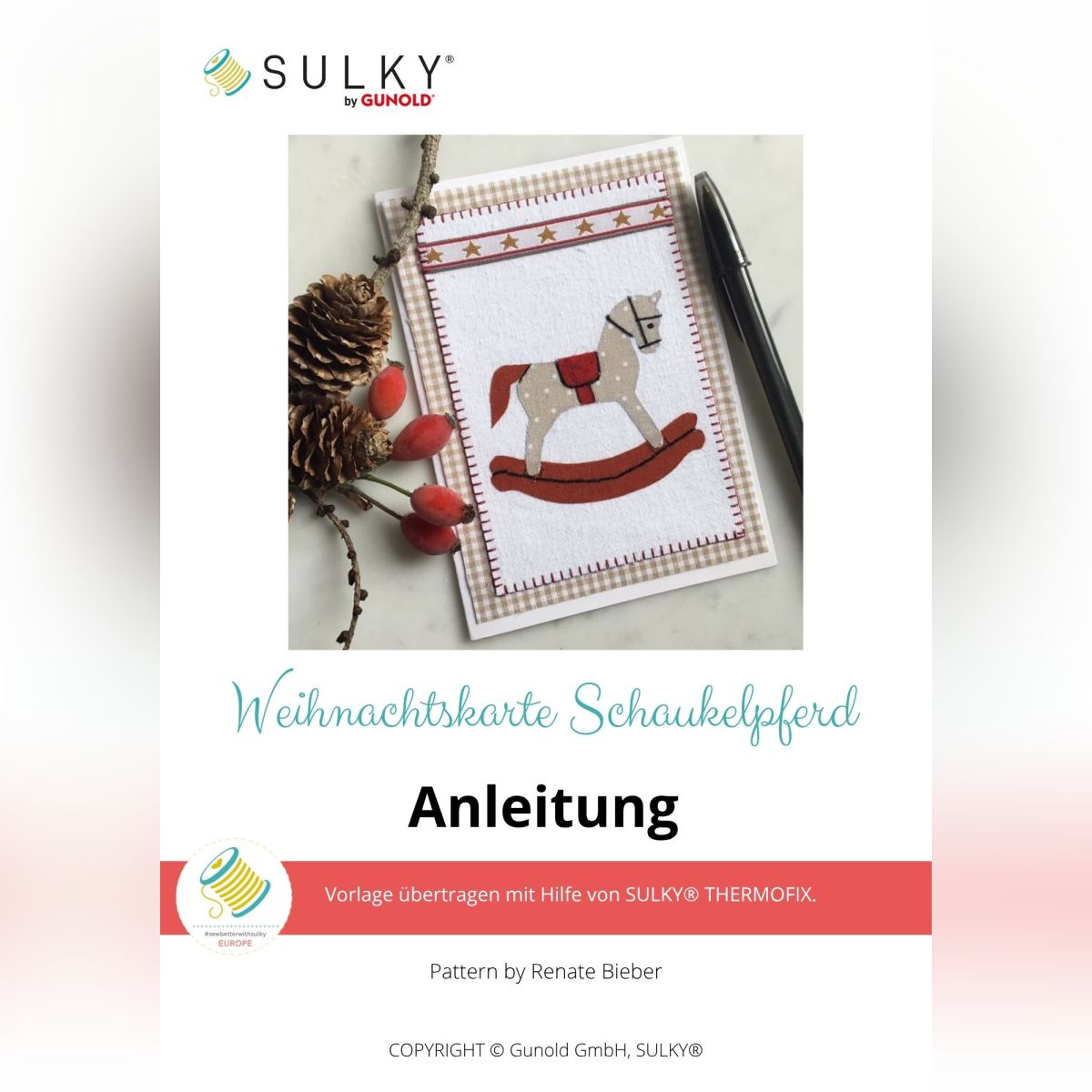 Weihnachtskarte Schaukelpferd