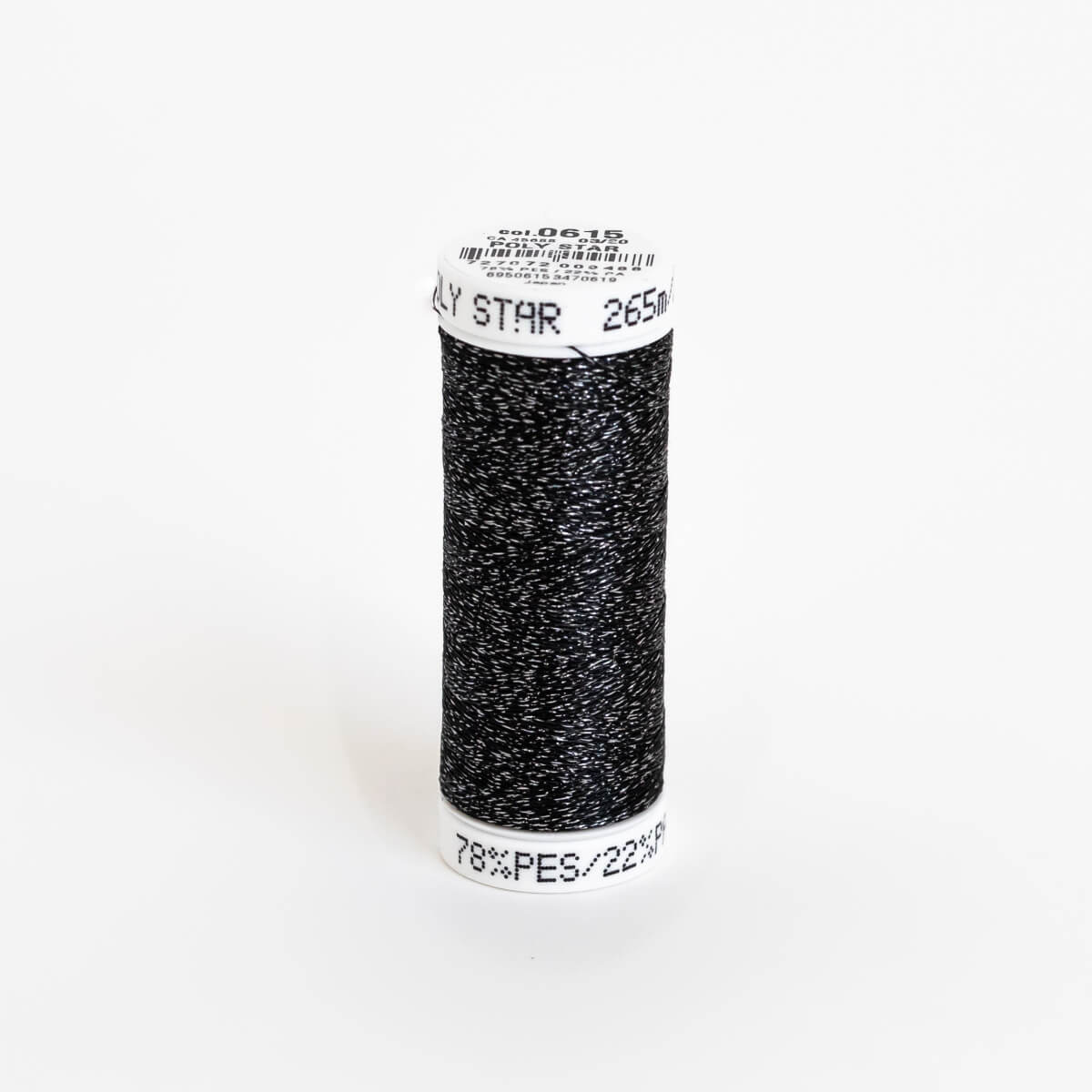 SULKY POLY SPARKLE (STAR) 30, 265m/290yds Snap Spools - Colour 0615 Black with Pewter Sparkle