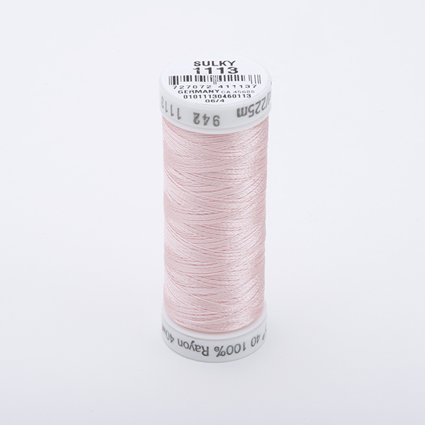 SULKY RAYON 40 coloured, 225m/250yds Snap Spools -  Colour 1113 Pastel  Mauve