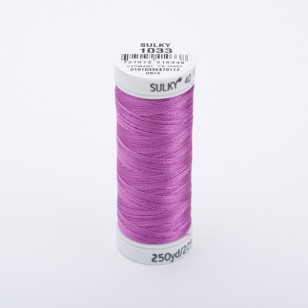 SULKY RAYON 40 coloured, 225m/250yds Snap Spools -  Colour 1033 Dk. Orchid