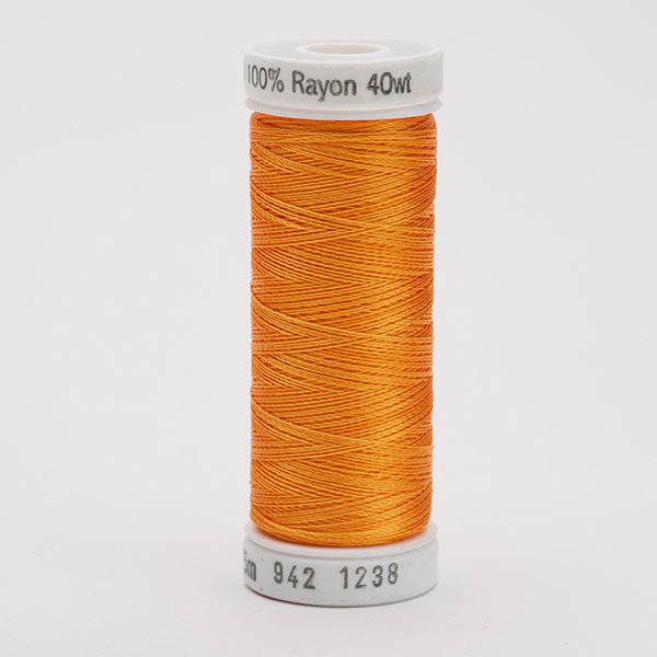 SULKY RAYON 40 coloured, 225m/250yds Snap Spools -  Colour 1238 Orange Sunrise