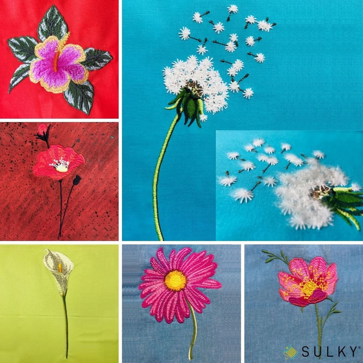 Stickdesign Set "Blüten" (Download)