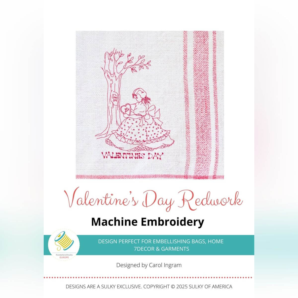 Stickdesign Valentines Day Redwork