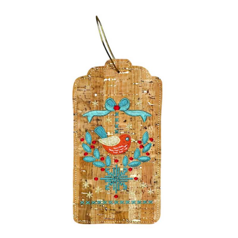 Stickdesign Christmas Gift Tags: Nordic Bird (Download) 