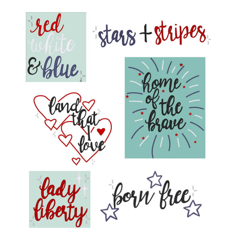 Stickdesign Red White and You Collection (Download)