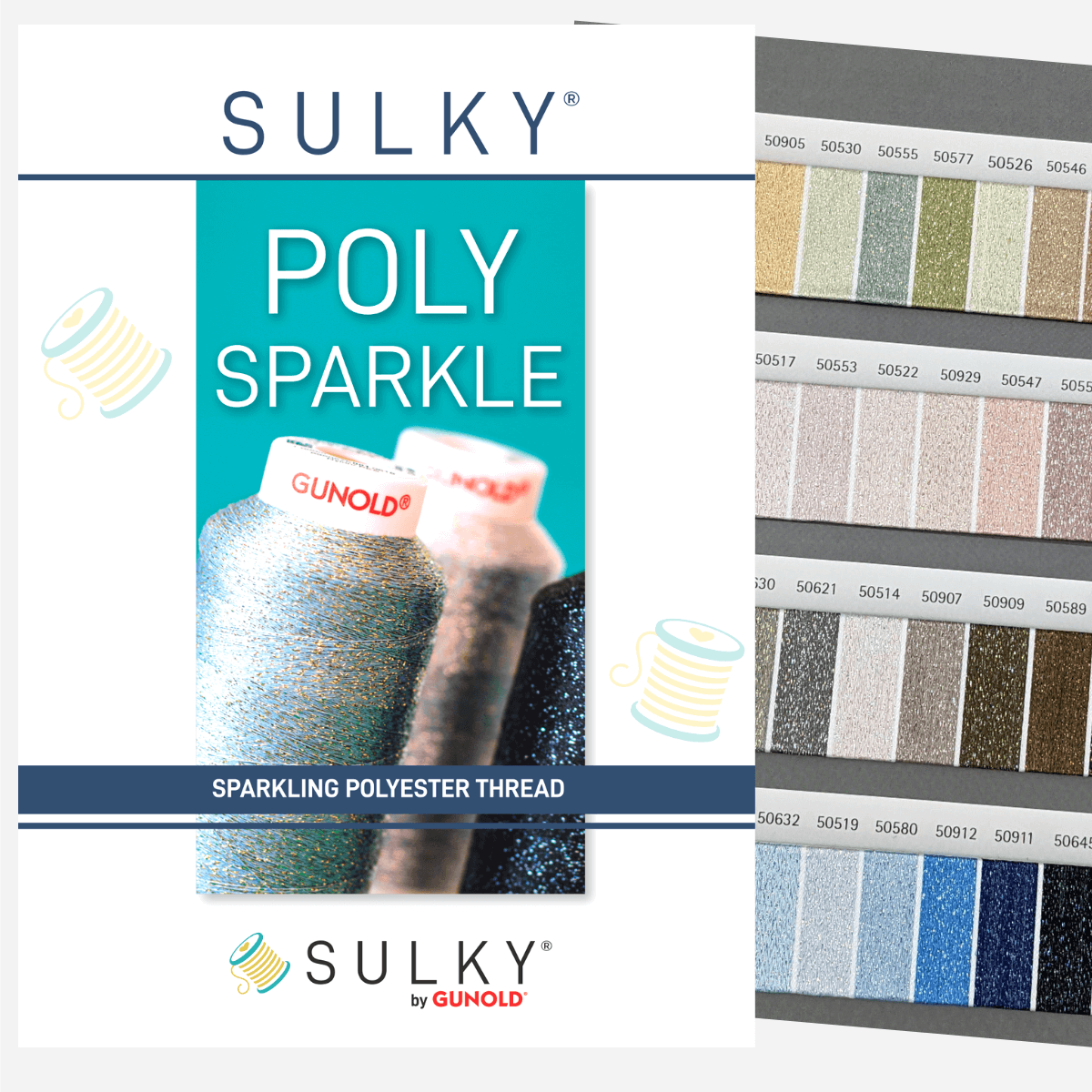 SULKY POLY SPARKLE Thread Card - with
actual thread