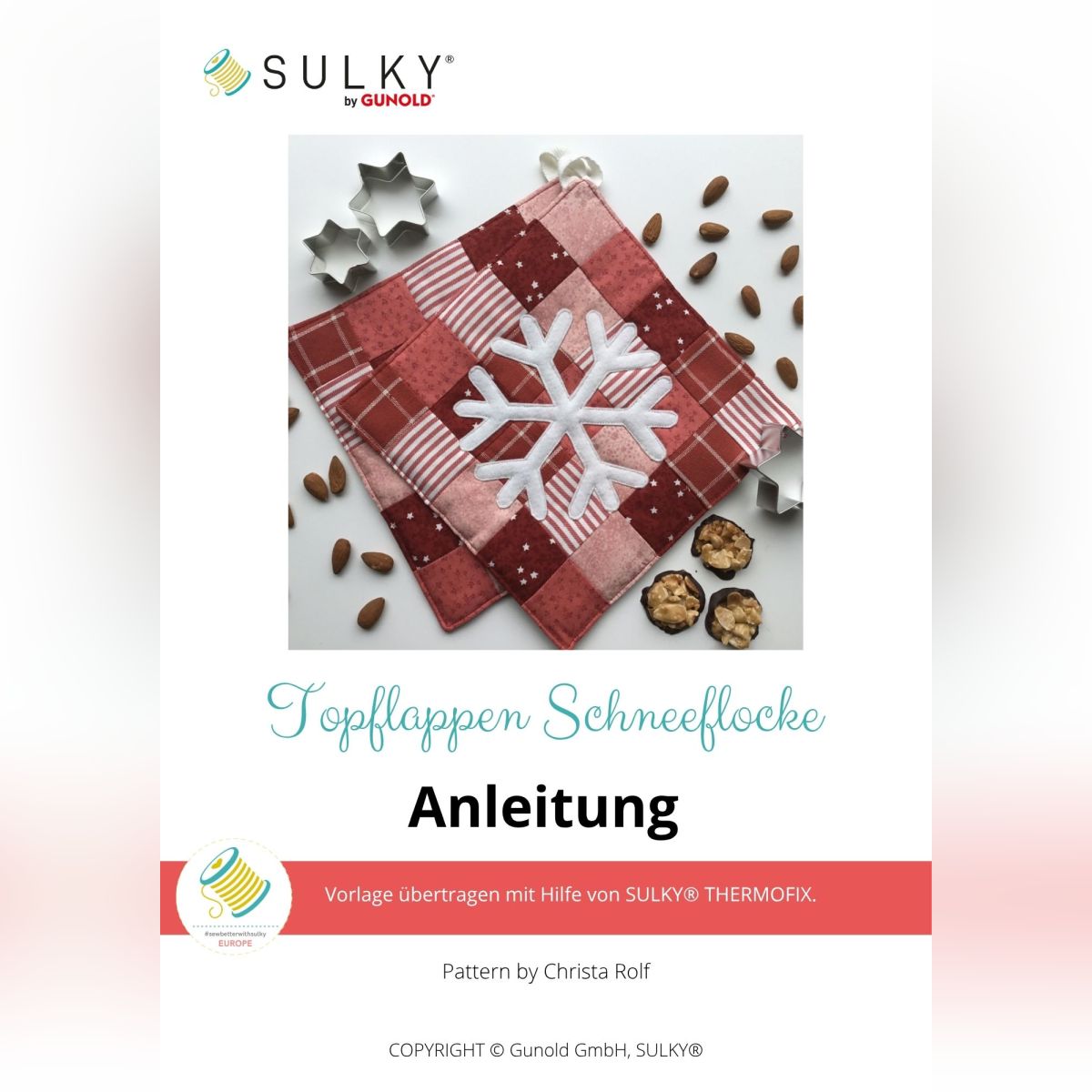 Topflappen Schneeflocke