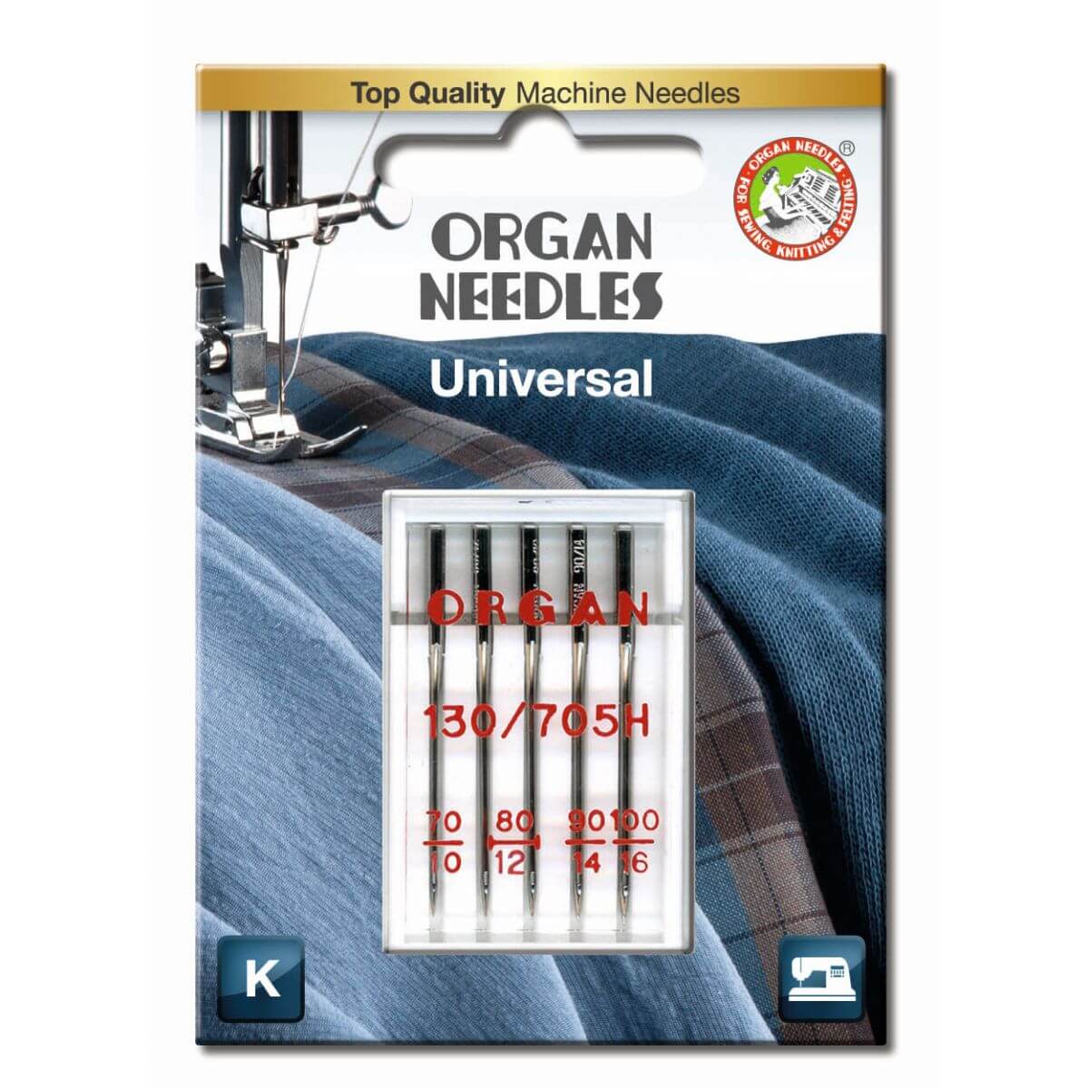 Organ Needles Universal Assortment (Size 1x
70x 2x 80, 1x 90, 1x 100)