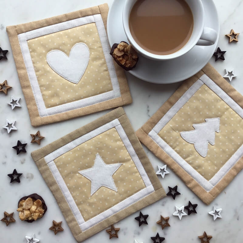 Untersetzer mit Applikationen