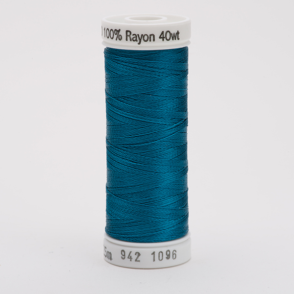 SULKY RAYON 40 coloured, 225m/250yds Snap Spools -  Colour 1096 Dk. Turquoise