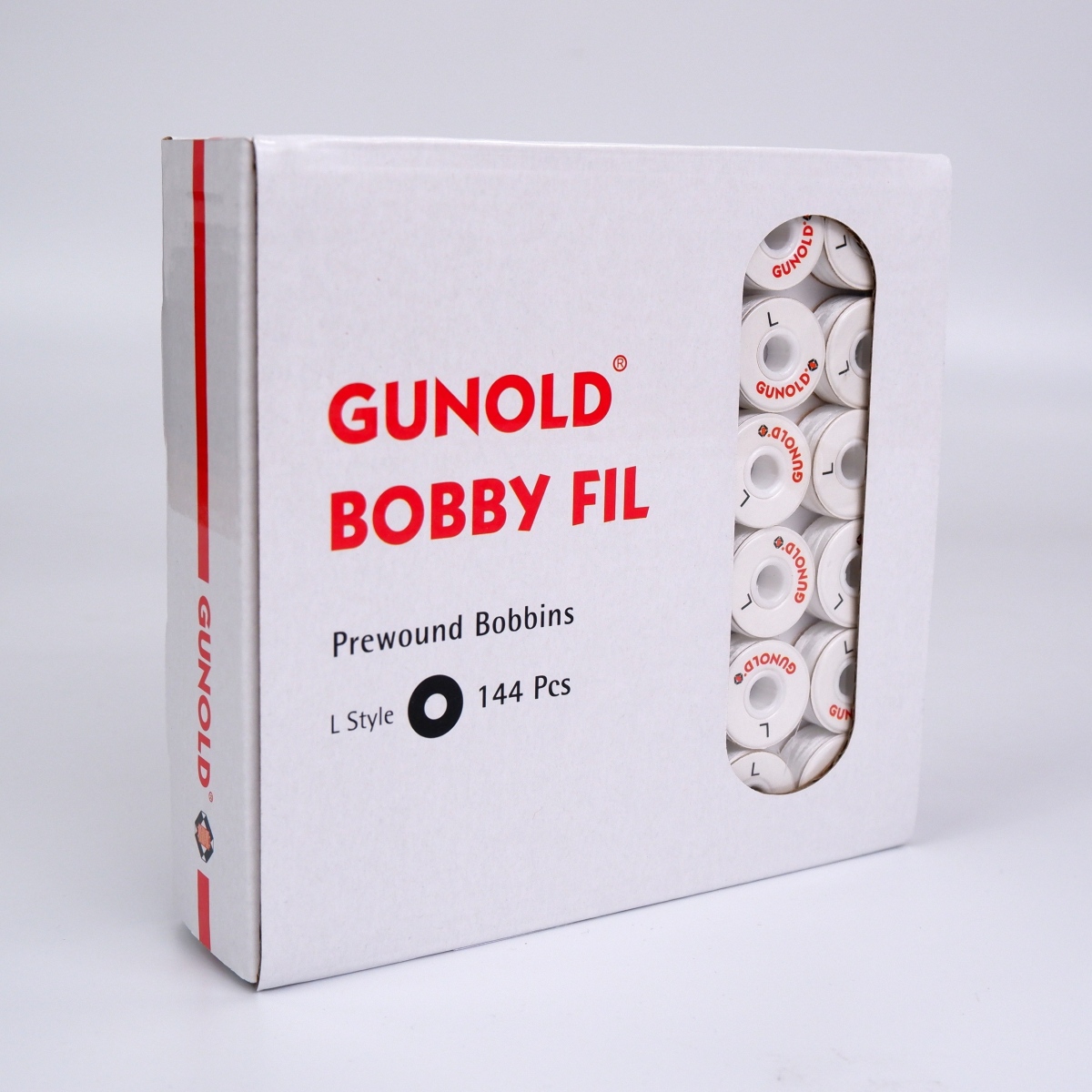 BOBBY FIL 110L weiß, 144 Spulen mit Kern und Seitenscheiben