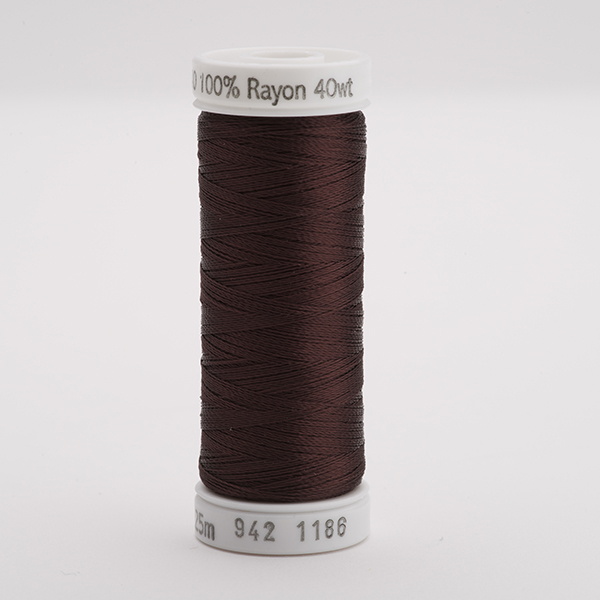 SULKY RAYON 40 coloured, 225m/250yds Snap Spools -  Colour 1186 Sable Brown